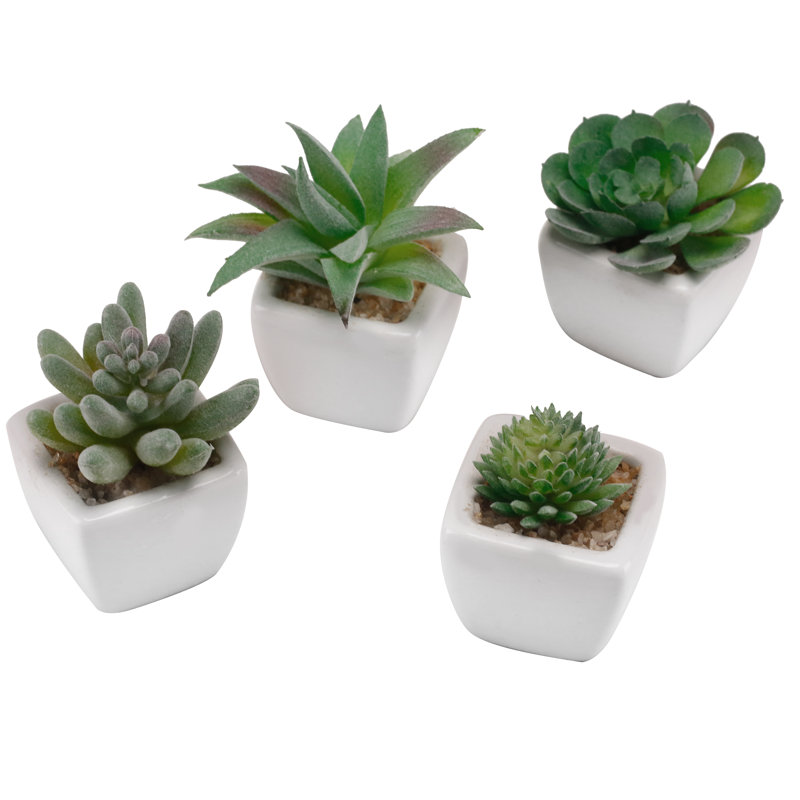 4'' Faux Succulent in Ceramic Pot