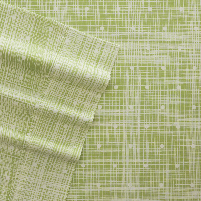 Aqua Polka Dot Queen Microfiber Sheet Set