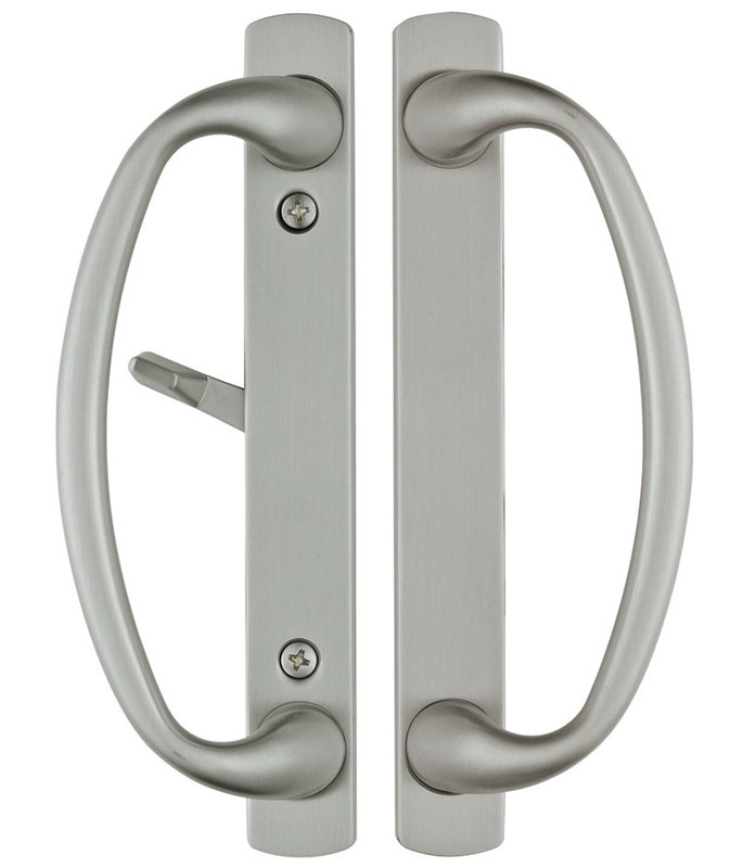 Charlotte Privacy Sliding Door Handles (Mortise Lock Not Included), Brushed Stainless