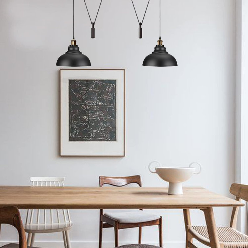 2 - Light Black Dome Pendant