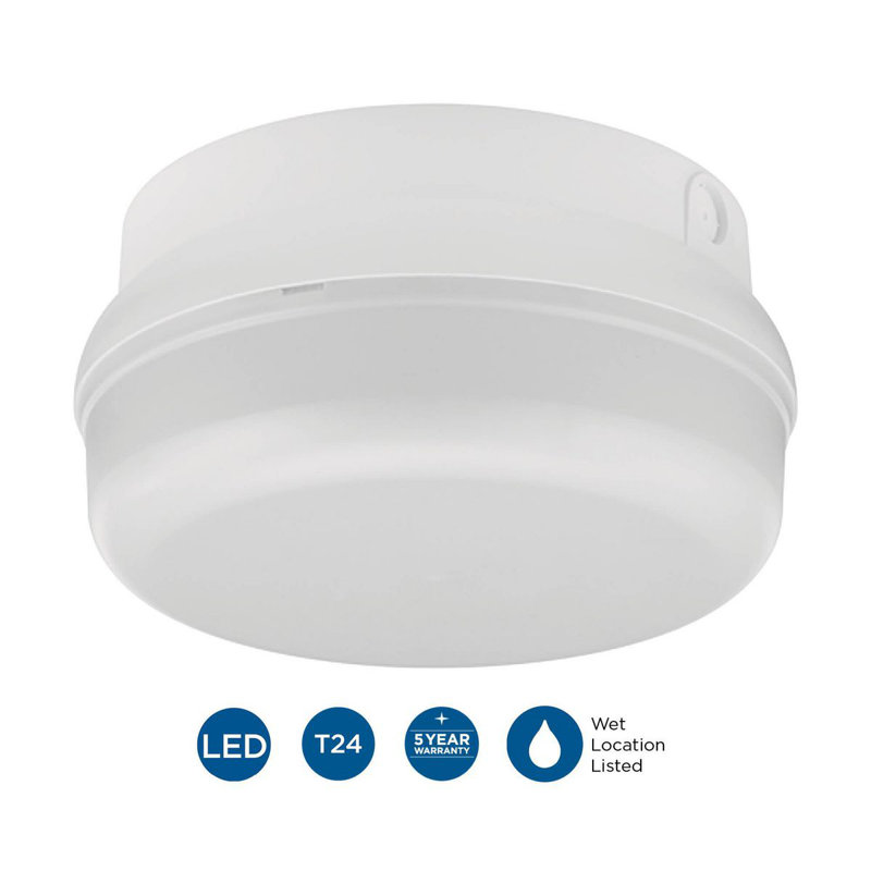 Satin White Polycarbonate LED Outdoor Flush Mount