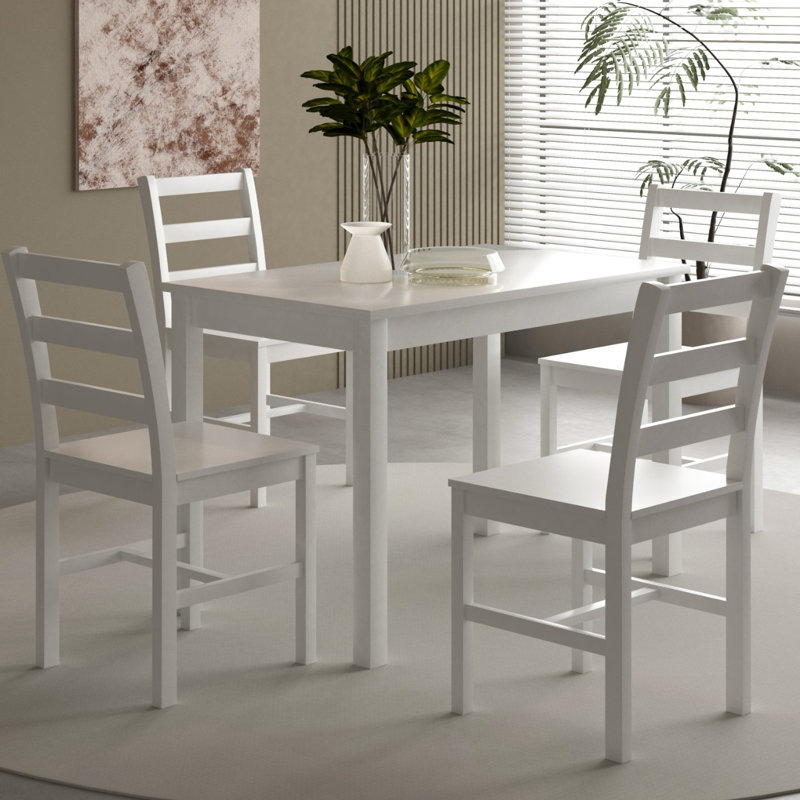 Odom 4 - Person Dining Set, White