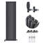 iBathUK Princia Vertical Double Oval Panel Radiator Angled Valve-788497195-788497206