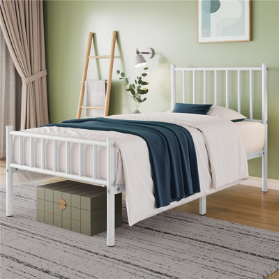 Birmati Metal Platform Bed Minimalist Bed Frame with Headboard and Footboard