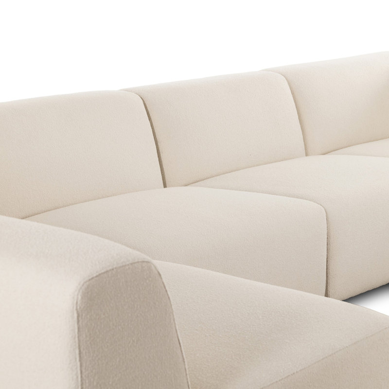 Lawndale 5PC Sectional W/ RAFC-Napa Sandstone, Left Hand Facing, Fayette Cloud Polyester Blend