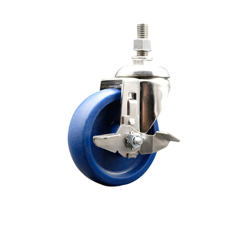 Roulettes pivotantes en polyuréthane 316SS avec frein