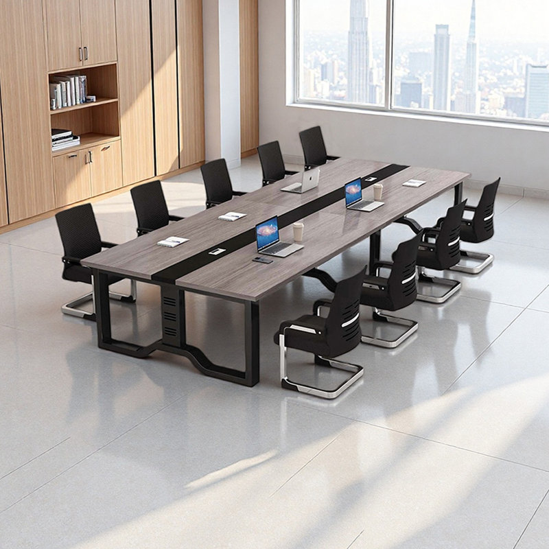Ensemble de table de conférence multi-usage et chaise, Noir / taupe