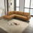 Peart L-Shaped Top-Grain Leather Sectional Sofa & Chaise with Tufted Design-403988142