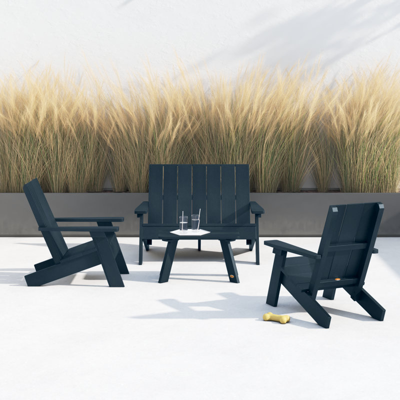 Byrnes 4 - Person Patio Conversation Set, Federal Blue