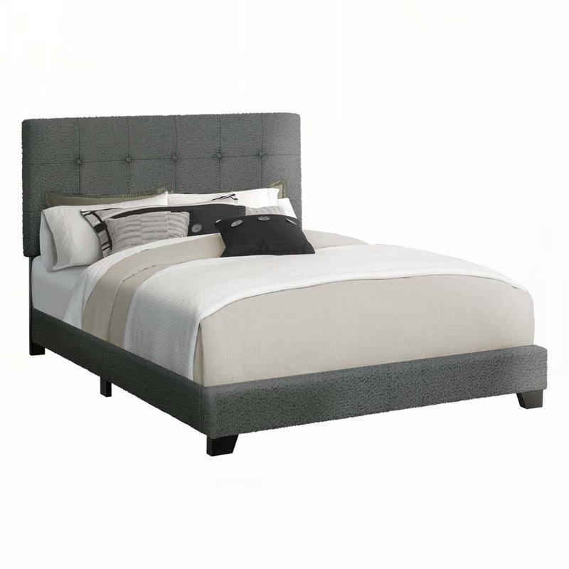 Boucle Upholstered Platform Bed