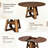 Extendable Round Dining Table with Hidden Storage and Decorative Woven Details