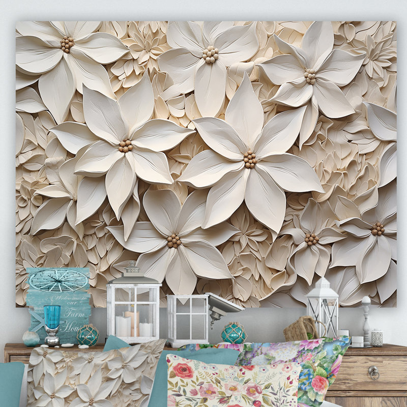 Poinsettias Crafted Delights V, Toile tendue, H 30 po x l 40 po x P 1,5 po