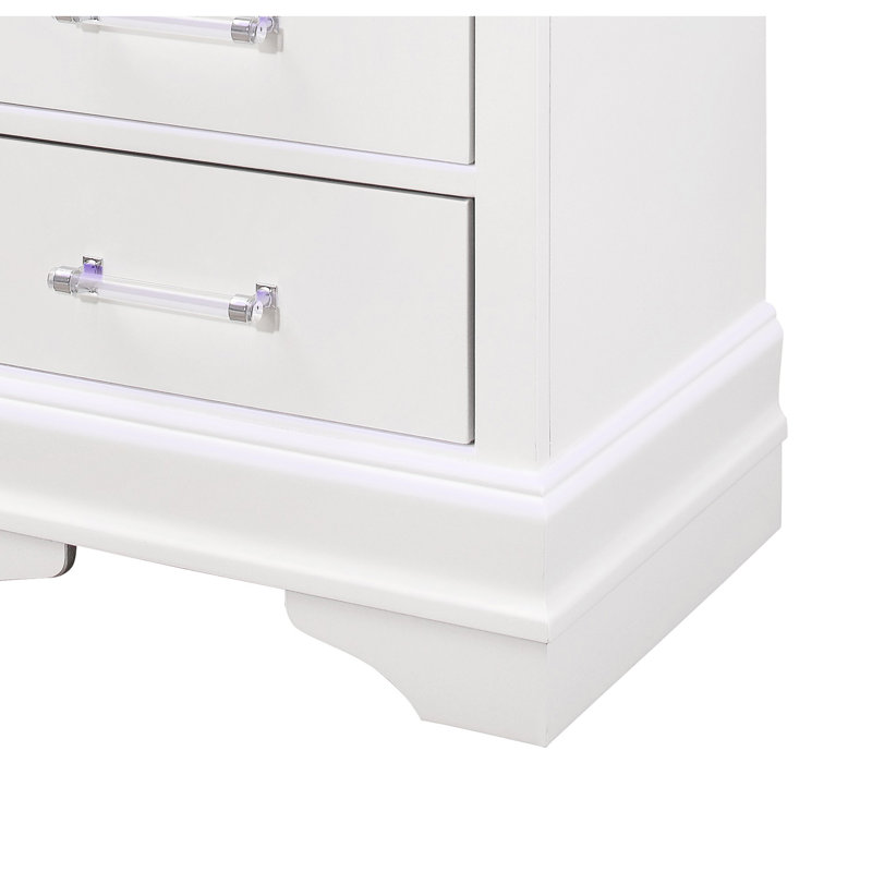 Table de chevet avec DEL, Blanc