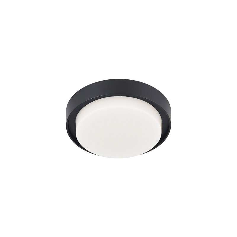 Bailey LED Outdoor Flush Mount, Black, 1.5" H x 5.875" W x 5.875" D