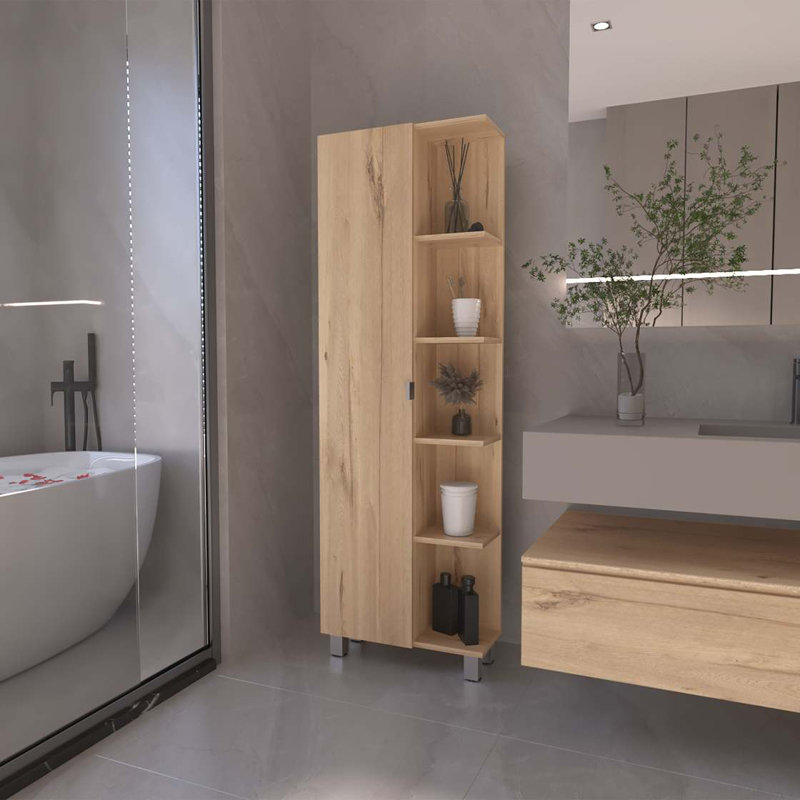 Armoire à linge Smokey, Chêne clair