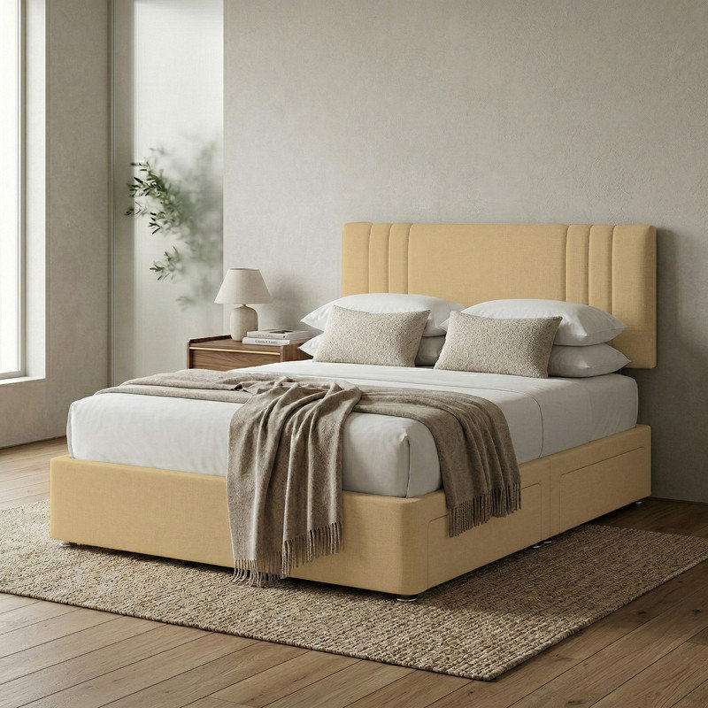 Upholstered Bed, 4ft Small Double, Coffee