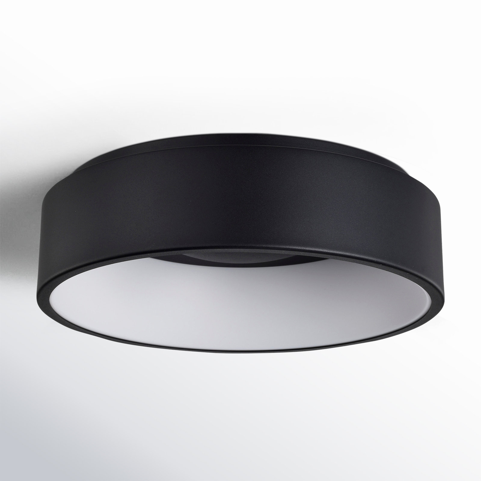 Lucien Single Light Flush Mount, Black, 6.06'' H x 17.75'' W x 17.75'' D"