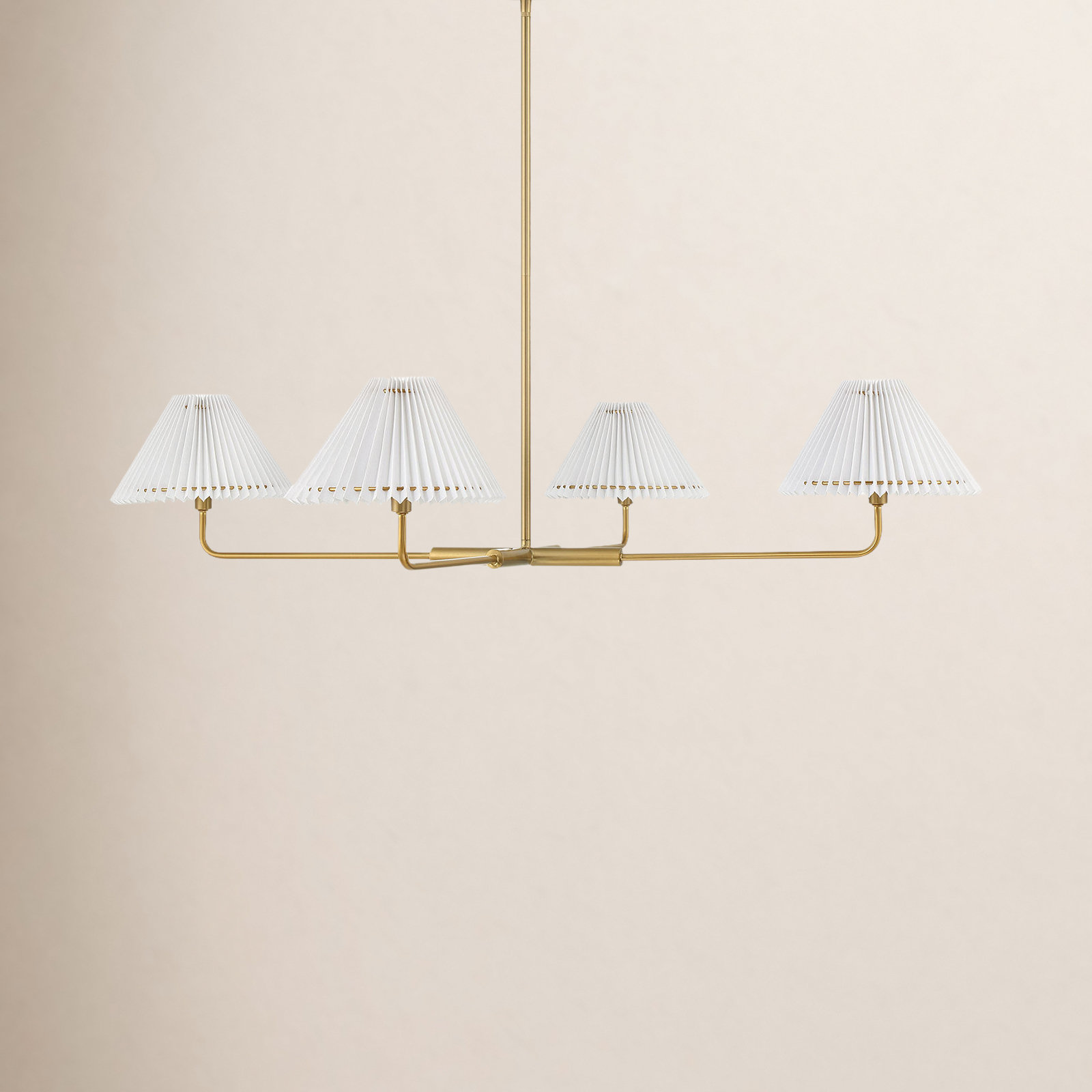 Pearson 4-Light Chandelier, Natural Brass