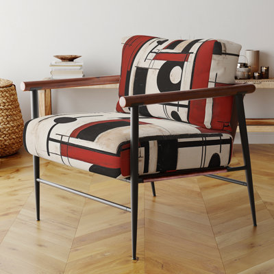 Crissom - Fauteuil rembourré d'appoint abstrait