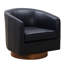Élégant fauteuil en cuir - bleu minuit, base pivotante à 360 degrés, pivot sans assemblage, rembourrage en mousse,-1681533579