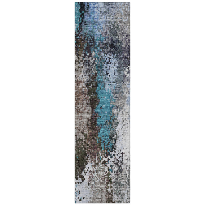 Machine Washable Indoor/Outdoor Layton ACN2242 Abstract Rug, Runner 2'3" x 7'6"