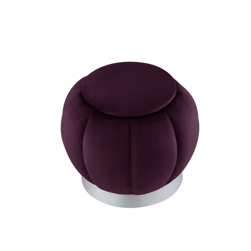 Repose-pieds rond 20 po Lakicha, Velours mauve