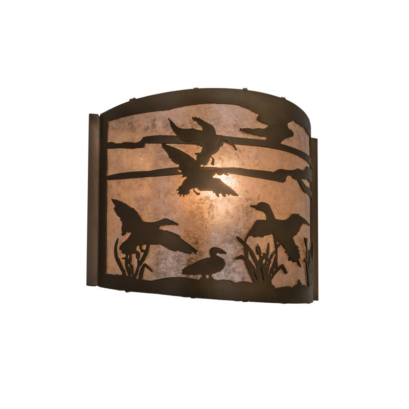 Rustic Lodge Copper Flush Mounted Sconce