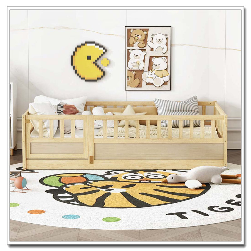 Lit en bois, Lit simple, Bois naturel