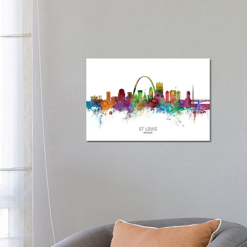 St Louis Missouri Skyline by Michael Tompsett - Print on Canvas, 101.6 cm H x 66.04 cm W x 1.91 cm D, Wrapped Canvas