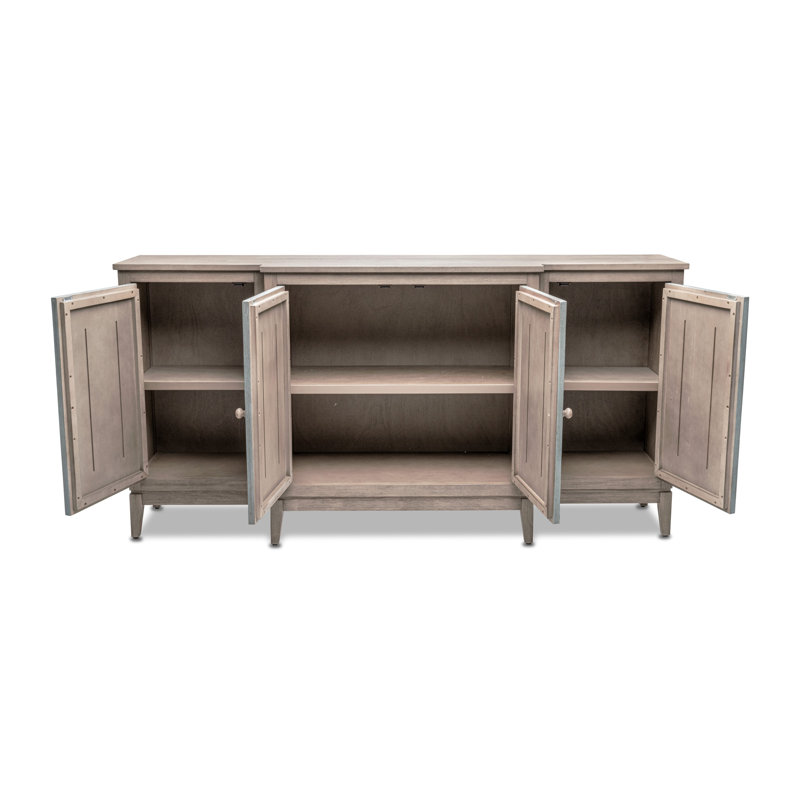 Sanibel - 4-Door Credenza - Green, Grey Finish