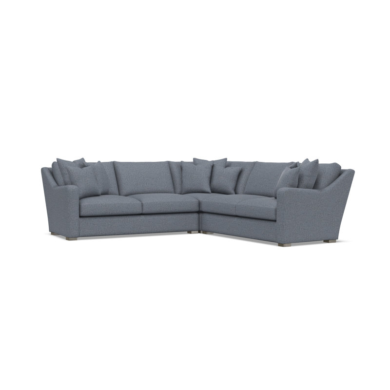 Bernhardt Ventura 3-Piece Fabric Sectional, Teal Polyester, 34.5" H x 107.5" W x 107.5" D, Symmetrical