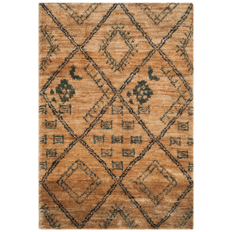 Tapis géométrique en jute / coton noué à la main de couleur grise Suleman, Rectangle 4 pi x 6 pi