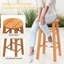 Ensemble de 2 tabourets de bar en bois 24 po avec repose-pieds rond pour jardin 24 po-478982686-478982685