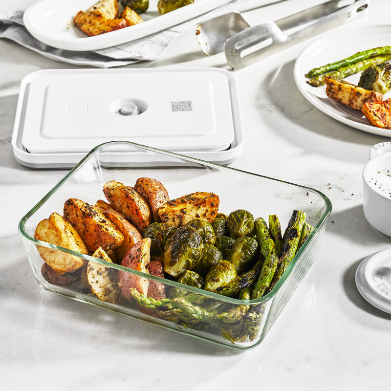 ZWILLING Fresh & Save 3-Pc Glass Food Storage Vacuum Containers Meal Prep Container - Small & Large Containers
