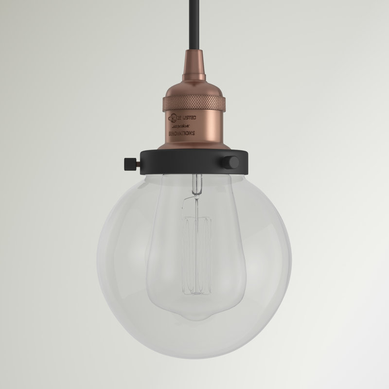 Chippewa 1 - Light Single Pendant, Clear, Antique Copper with Matte Black accents