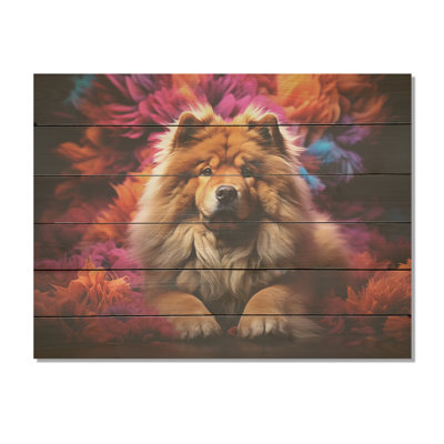 Chow Chow Charm - Dog Wood Wall Art On Natural Pine Wood