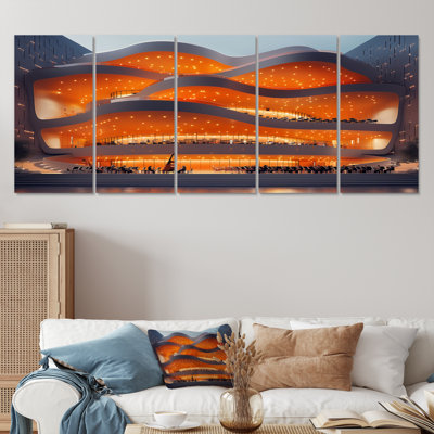 Ensemble de reproduction d'art moderne symphonique orange moderne
