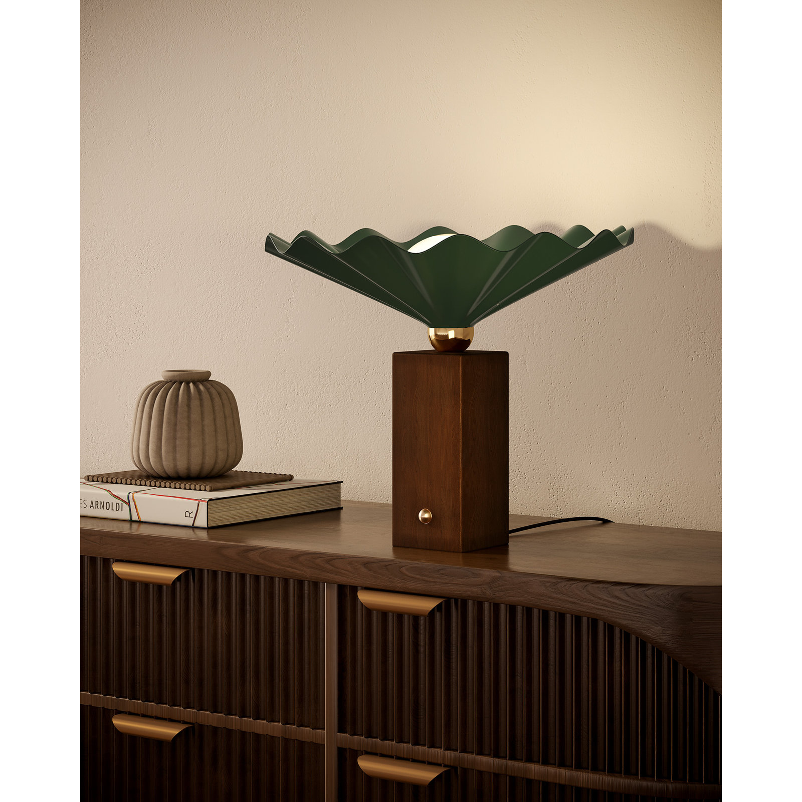 Sadira 14-in Table Lamp, Green