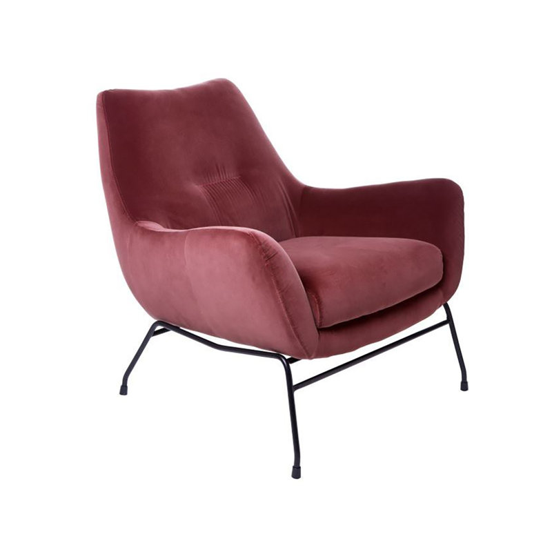 Fauteuil en velours de 36 po Melancon, Rouge bourgogne