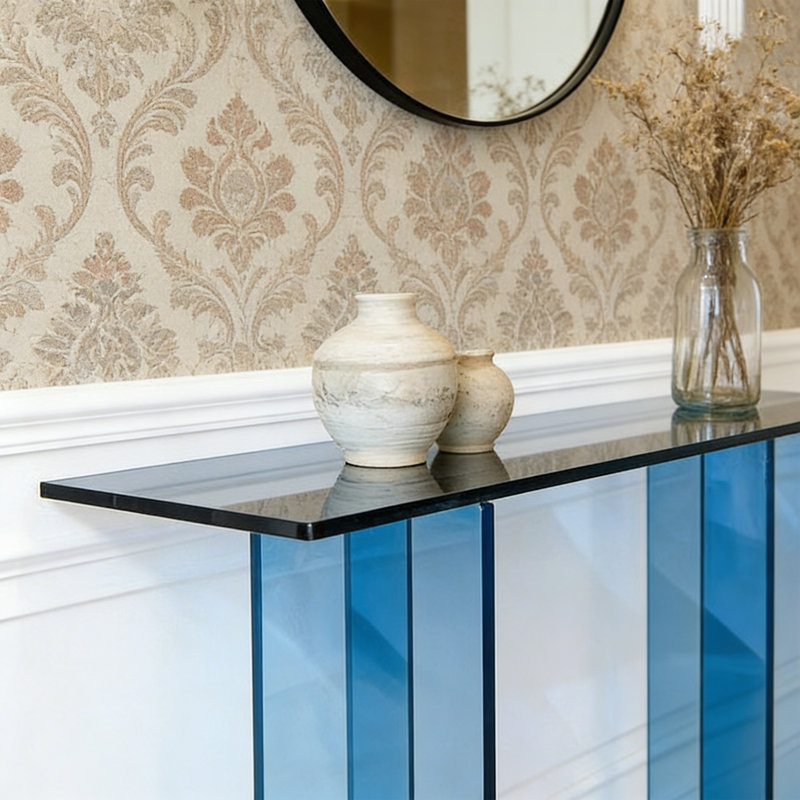 Modern Acrylic Console Table, 31.5" H x 47.24" W x 13.78" D
