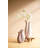  Ceramic Fluted Vase Set of 2 – Double Opening Tabletop Decor – 14.5" Tall
