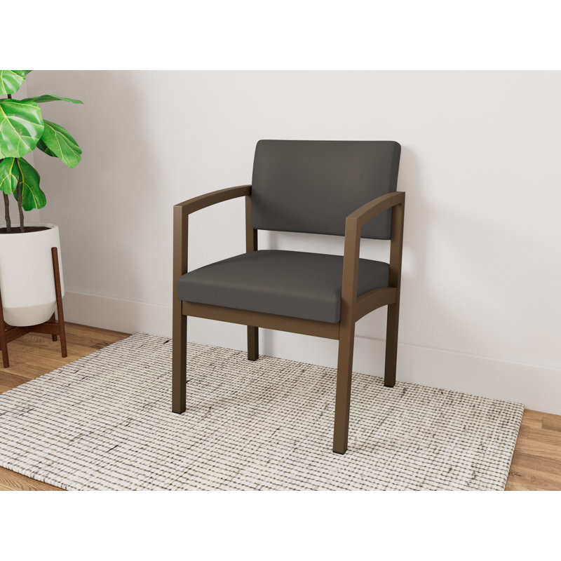 Chaise en acier Lenox, Bronze, Noir Patriot Plus - Vinyle lavable au chiffon
