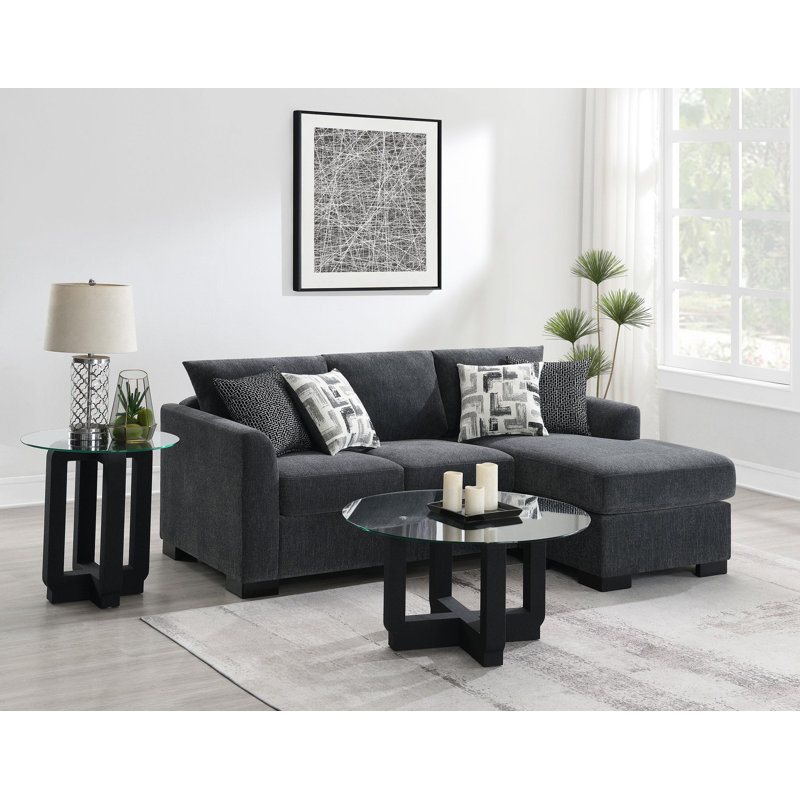 Canapé-lit modulaire rembourré Bevis gris foncé, Gris foncé