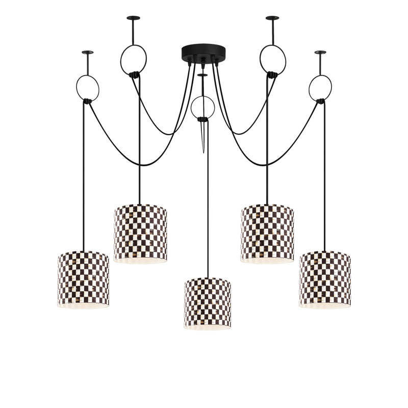 Luminaire suspendu tambour 5 lumières Shayaan