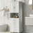 Tall Bathroom Cabinet With Laundry Basket, Large Storage Space-975184505