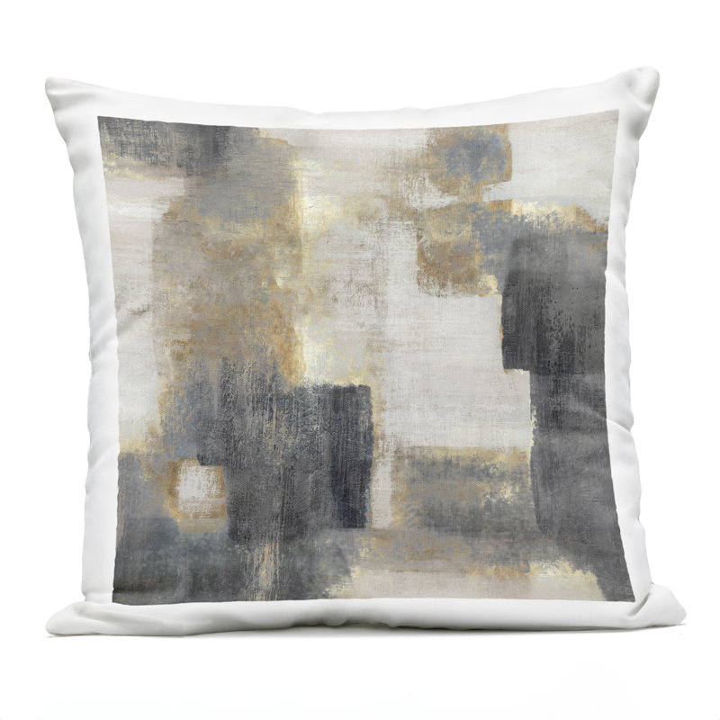 Coussin d'extérieur Rustic Paint Strokes with Glam Undertones, design par Hannah Dawson