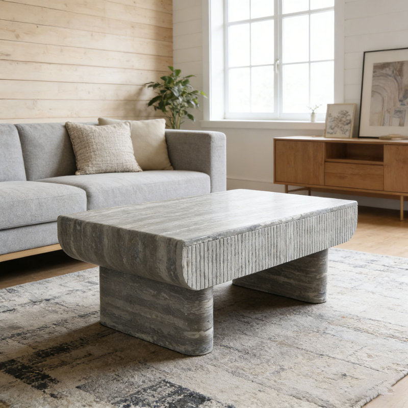 Table basse avec plateau en bois, Gris