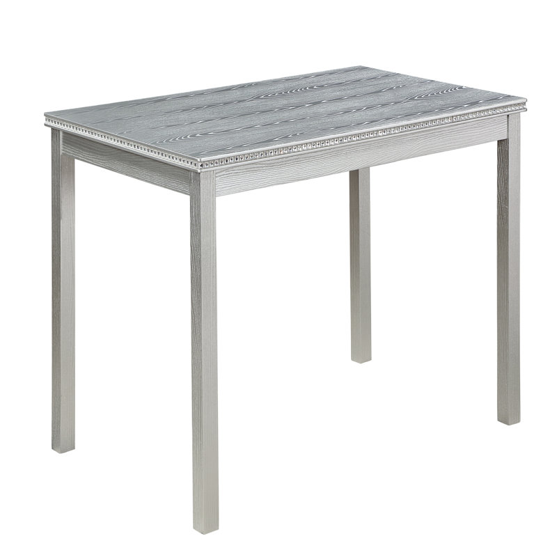 Ensemble de table de salle à manger en bois 5 pièces, ensemble de table de cuisine avec une table rectangulaire et 4 chaises rembourrées, ensemble de table de salle à manger en bois avec décoration en cristal et ensemble de chaises pour la cuisine, l