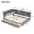 Daybed with Upholstered Storage Headboard, Bookcase and 2 Drawers, Wood Platform Bed with Storage Shelves and Rotatable Storage Board-1596861426-1609245294