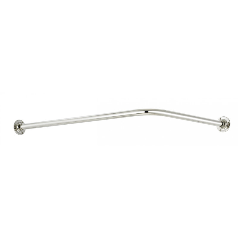 25.56" L-Shaped Fixed Shower Curtain Rod, Polished Nickel